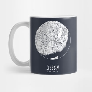 Lisbon, Portugal City Map - Full Moon Mug